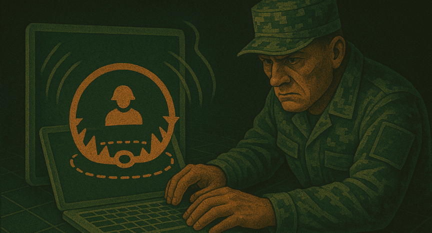 Estratega MDG activando una trampa digital contra un objetivo desprevenido.