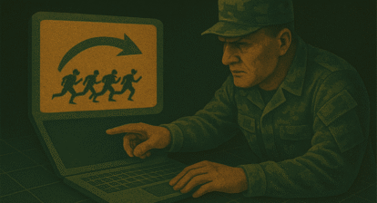 Estratega MDG simulando retirada para atraer al enemigo a un punto controlado.