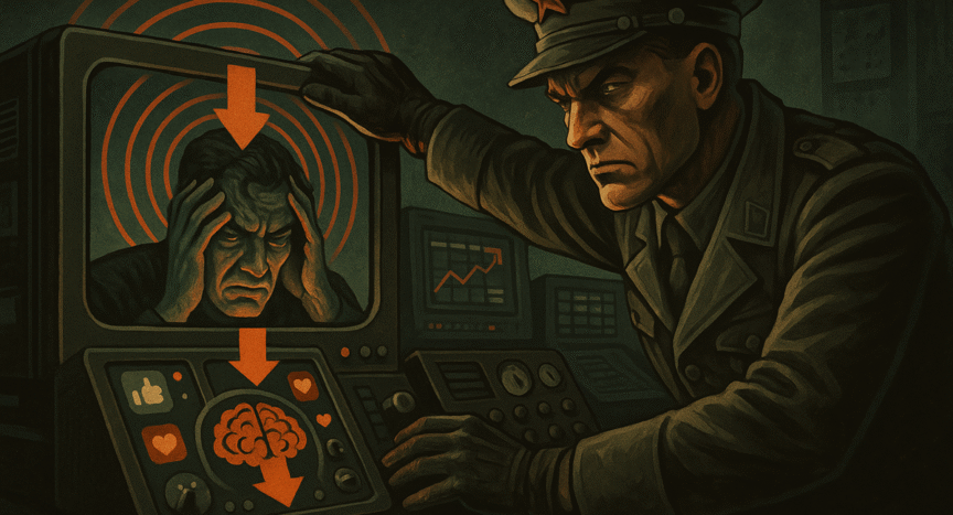 Estratega digital aplicando tácticas de guerra psicológica para dominar a su adversario