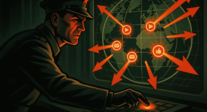 Estratega digital activando todos los frentes de combate en un mapa global